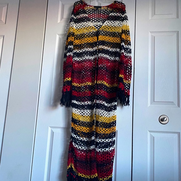 ORNATELY FRINGED CROCHETED SWEATER - Picture 10 of 12